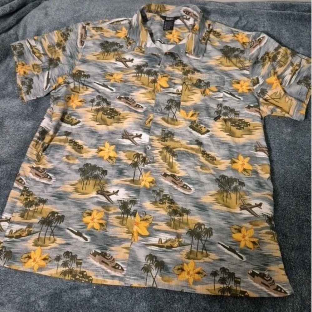 5.11 Tactical Mens 2XL Short Sleeve Military Snap Button Up Shirt  Island Patrol